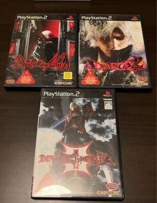 Lot 3 Devil May Cry 1 2 3 set PS2 Sony Playstation 2 Japanese Version Tested - Image 1 of 4