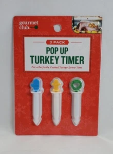 Gourmet Club 3-Pack Pop Up Turkey Timer Turkey Thanksgiving Decor - Picture 1 of 1