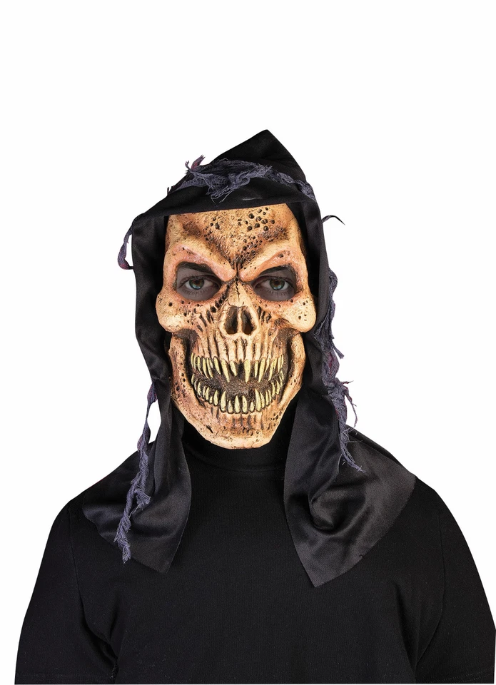 Adult Hooded Reaper  Vinyl Costume Mask  - Image 1 of 1
