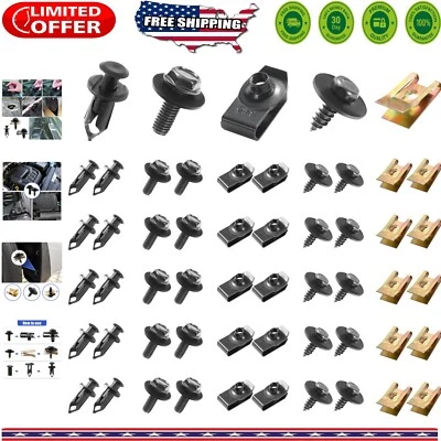 100PCS Universal Car Screws & Bolts Kit - Durable Plastic & Metal Fasteners - Image 1 of 4