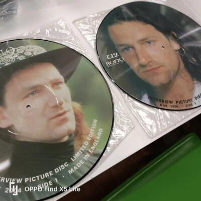 U2 2x Interview Picture Discs BAK2004 BAK2060 VG+ - Image 1 of 4