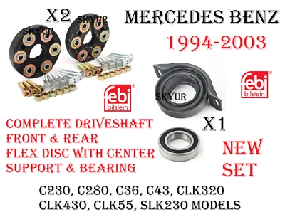 Soporte central del eje de transmisión con cojinete y discos flexibles delanteros y traseros para Mercedes Foto 1 de 4