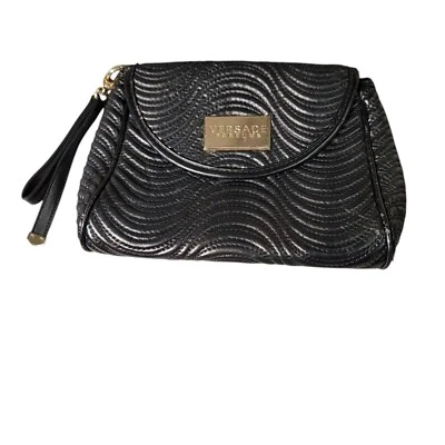 VERSACE Parfume Faux Leather Black Wristlet/Clutch purse  - Image 1 of 4