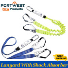 Portwest Safety Harness Single & Double 1.8m Lanyard With Shock Absorber