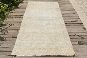 Turkish Rug 50''x95'' Oushak Tribal Rug 4x7 Rug Vintage Muted Color 128x242cm