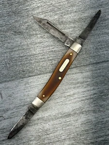 VTG Old Timer Schrade USA Made 3 Blade Folding Pocket Knife 80T New York Clip - Picture 1 of 24