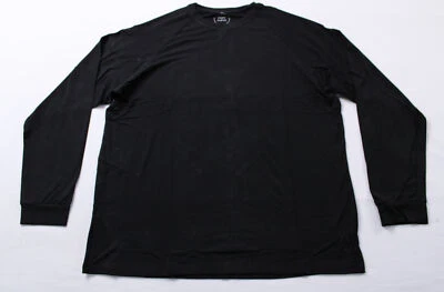 Cozy Earth Men's Bamboo Stretch-Knit Long Sleeve T-Shirt CD4 Black Medium  - Image 1 of 4