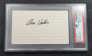 DON HUTSON Signed 3x5 Index Card-HALL OF FAME-GREEN BAY PACKERS-PSA Slabbed - Picture 1 of 4