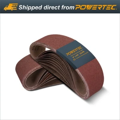 POWERTEC 18pcs 4 x 24" A/O Sanding Belt Assortment (60,80,120,150,240,400 Grit) - Image 1 of 4