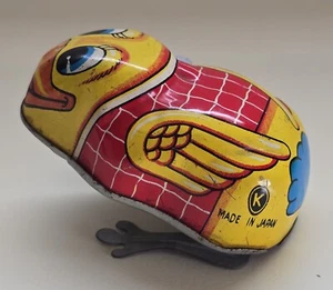 Pollo in latta litografato avvolgibile giocattolo vintage anni 50 - Foto 1 di 5