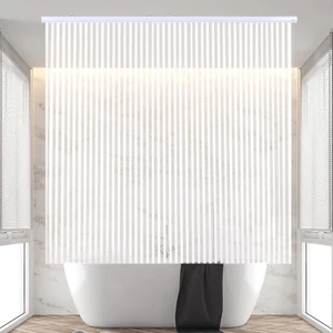 Rollup Shower Curtain for Bathroom. Waterproof, 100% PEVA, Heavy Duty Shower Rol - Picture 1 of 7