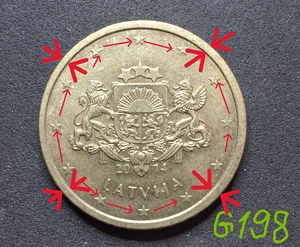 Letonia, 50 céntimos de euro, 2014 sello de moneda muy raro defecto Peso 7,78 g - Imagen 1 de 2
