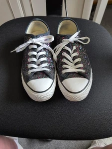 Ladies Converse Black Multi Glitter Size 5. Excellent Condition - Picture 1 of 12