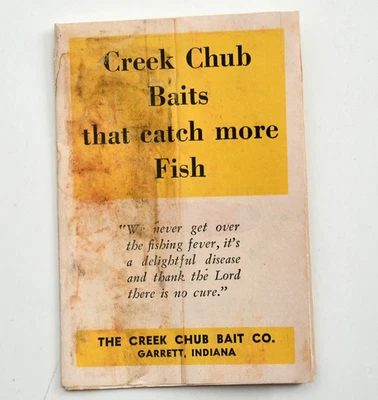 Creek Chub Bait Co. 1950 - Caja de señuelos de pesca Inserto de catálogo Foto 1 de 3