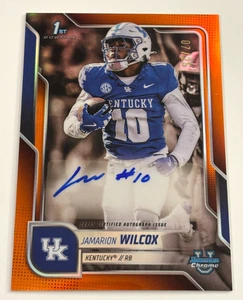 Jamarion Wilcox 2025 Bowman Chrome U University Orange AUTO Autograph 1st RC /25 - Picture 1 of 2