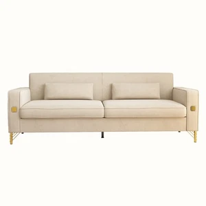 Velvet Loveseats, Comfortable Sofa for Living Room Beige Modern & Contemporary - Picture 1 of 5