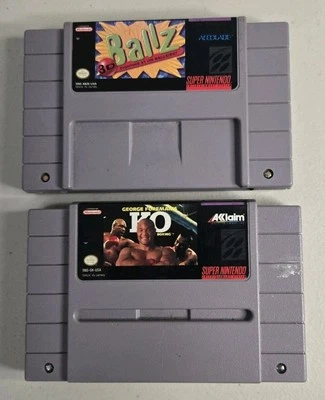 SNES George Foreman KO Boxing & Ballz 3d Fighting Ballziest Game Bundle Lot Of 2 - Image 1 of 4