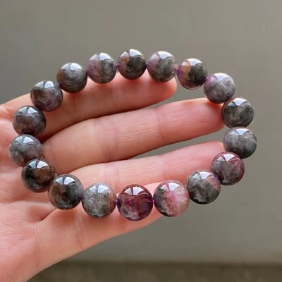 11mm Natural Auralite 23 Crystal Quartz Beads Bracelet AAAA - Image 1 of 4