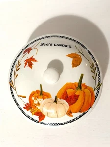 Vintage Rare See's Candies Bonboniere Herbst Herbst Halloween Kürbis 12oz - Bild 1 von 4