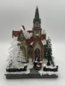 Lighted Musical Christmas Church, Tested Works, Manufacturer Unknown - Picture 1 of 7