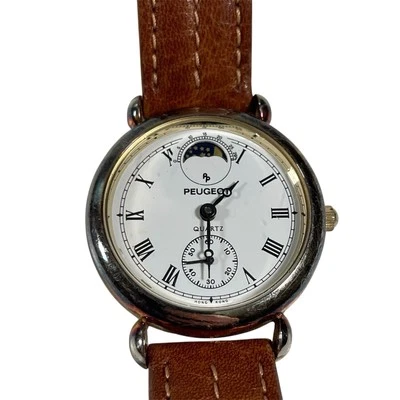 Reloj Pulsera Peugeot Fase Lunar Cuarzo Hong Kong Correa Spiedel Necesita Batería Foto 1 de 4