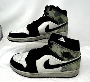 Nike Air Jordan 1 Mid SE Light Bone Black Camo Men's Size 11 CW5490-001 - Picture 1 of 9