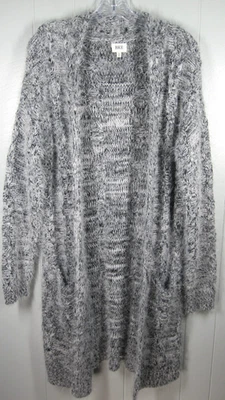 Кардиган женский BKE L серый длинная линия открытые передние карманы ресницы уютный лаунж - Изображение 1 из 4