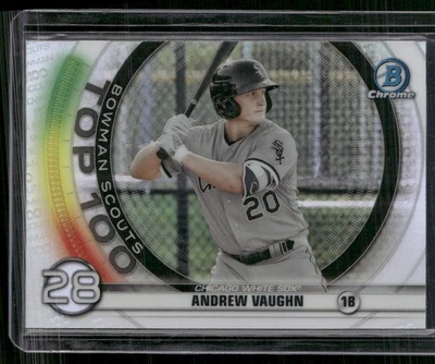 2020 Bowman #BTP-28 Andrew Vaughn Chrome Bowman Scouts Top 100 - Image 1 of 2