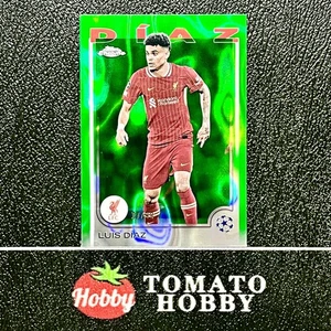 TOPPS CHROME UEFA 2024-25 LUIS DIAZ /99 GREEN LAVA REFRACTOR LIVERPOOL - Picture 1 of 2
