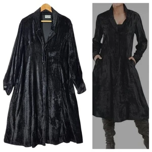 Holy Clothing Onyx Velvet Coat sz 2X Black Fit & Flare Renaissance Gothic - Picture 1 of 16