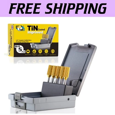 5-Piece Tungsten Carbide Burr Set: Double Cut Rotary File for Precision Crafting - Image 1 of 4