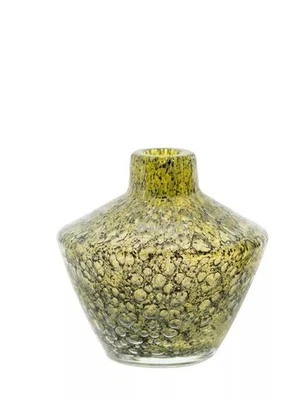 Dutz Vase GHEATA Gelb Bubble, H 12 cm D 13 cm, Dickes Glas mundgebl., 1020159 - Bild 1 von 2