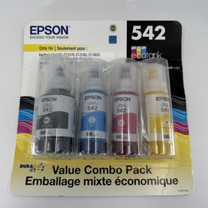 Tinta Ecotank Epson 542 Negra Cian Amarillo Magenta Exp 06/2028 T5421-4-SVH Sellada - Imagen 1 de 5