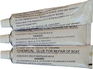 3 x 30g Tubes of heavy duty PVC repair glue for INFLATABLE BOATS