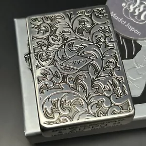 Accendino a olio Zippo 1935 modello vintage argento replica arabesca bifacciale nuovo - Foto 1 di 13
