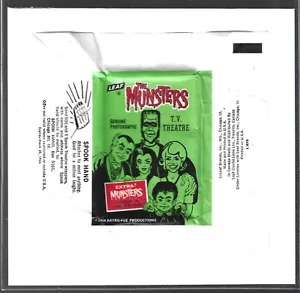 THE MUNSTERS TV THEATER LEAF TRADING CARD WRAPPER 1964 - SHIPPED IN MYLAR SLEEVE - Picture 1 of 1