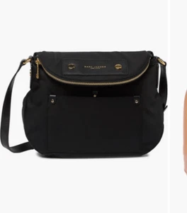 Marc Jacobs Preppy Nylon Messenger Bag Black Gold $200 - Picture 1 of 15