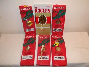 Vtg 6 Packages Christmas Tree Gold Tinsel 18" Icicles Sears & Union Wadding - Picture 1 of 11