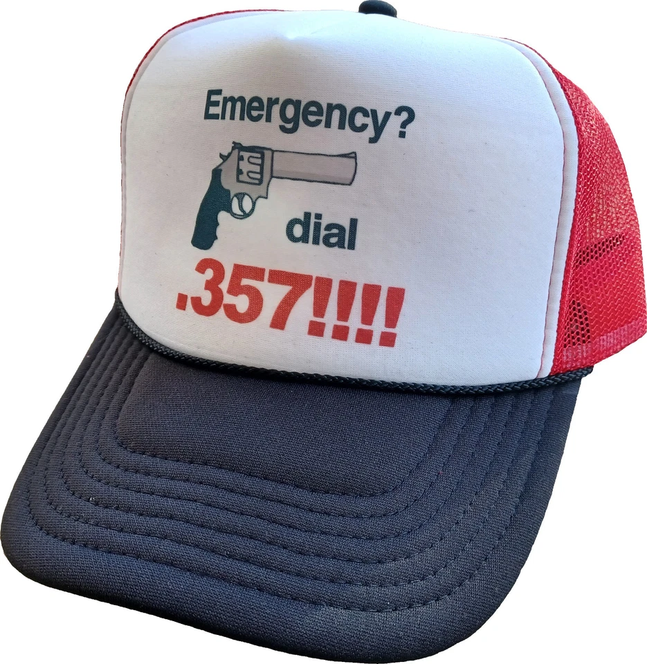Squidbillies Emergency? Dial .357!!!! OSFM Mesh Trucker Hat - Image 1 of 1