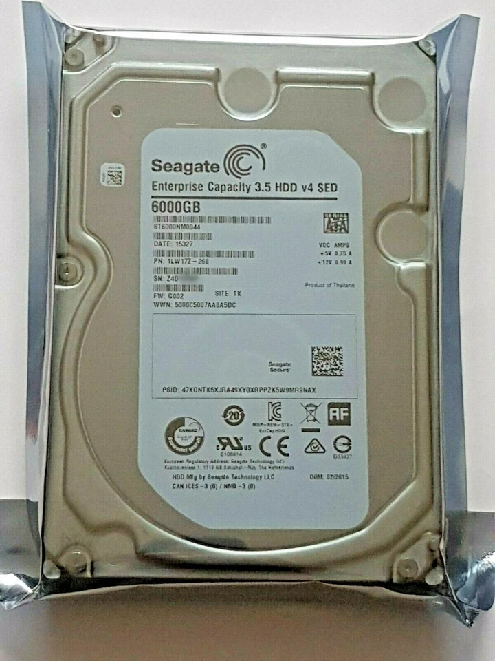 6 TB SATA Seagate Enterprise Capacity ST6000NM0044 v4 Sed 7200rpm 128MB 3.5 " - Image 1 of 1