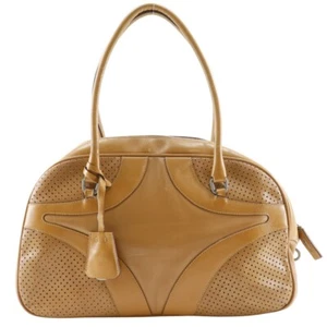 PRADA Bowling bag Tote Bag beige Punching leather Women - Picture 1 of 12