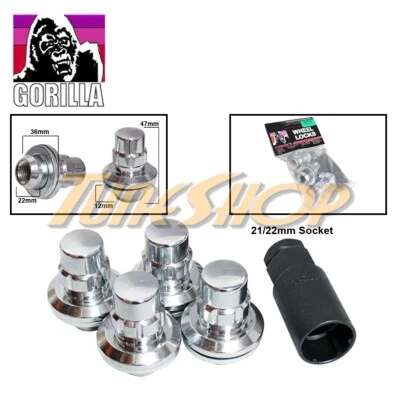 4 LOCK GORILLA FOR TOYOTA LEXUS OEM STOCK WHEELS RIMS MAG SEAT LUG NUTS 14X1.5 - Image 1 of 2