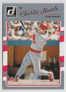 Pete Rose (Charlie Hustle) 2017 Donruss Gray Border Variation 090/199 #186B