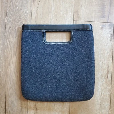 NEW Banana Republic Y2K vintage bag Felt Wool Leather Gray 70s Vibe Clutch Purse - Image 1 of 3