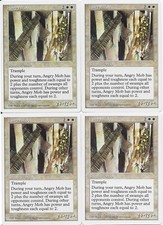 MTG: ANGRY MOB 5th Edition UNCOMMON; played, Excellent condition x4