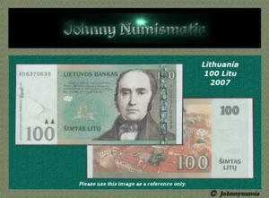 Lithuania 100 Litu 2007 UNC - Picture 1 of 3
