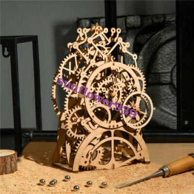 Robotime Laser-Cut Pendulum Clock Mechanical Model Kit Wooden Gear 3D Puzzle Kit - Image 1 of 4