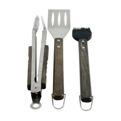 Charcoal Companion CC1000 Oval Pro Chef Espresso 3-Piece BBQ Tool Set - Image 1 of 4