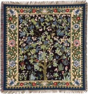 NEU 60" LEBENSBAUM ARBRE DE VIE BELGISCHER GOBELIN TISCH ÜBERWURF BETTDECKE 7141 - Bild 1 von 3