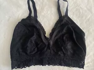 Victoria's Secret Bralette Bra Crop Black Floral Lace Mesh Curve Extra Large XL - Picture 1 of 8